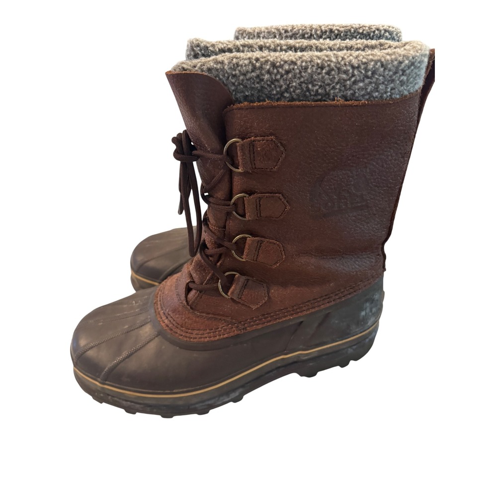 Sorel Kananaskis II Mens Winter Boots Brown Leather Rubber Duck Boots
